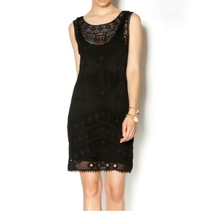 Ella‎ Moss Mini Dress Black Crochet Lace